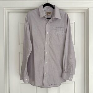 Duluth Trading Co Men's DuluthFlex Wrinklefighter Oxford Stripe Shirt - Large